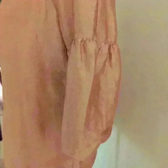 Talbots Peach/Pink Silk Bell Sleeve Blouse - Picture 5 of 11